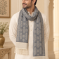 Elegant Woven Shawl with Floral Border and Fringe Finish For Men Soft Textured Feel, Lightweight Comfort , Easy Layering, Versatile Everyday Styling