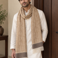 Elegant Woven Shawl with Floral Border and Fringe Finish For Men Soft Textured Feel, Lightweight Comfort , Easy Layering, Versatile Everyday Styling