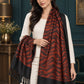 WV-105-RED | Woven stole | Creative draping style 2