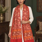WV-111-RED | Woven stole | Elegant drape 4