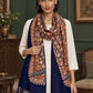 WV-113-NAVYBLUE | Woven stole | Elegant drape 4