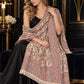 BEIGE Kani shawl — luxury model styling 5 with detailed floral weave and paisley borders | WV-401-BEIGE-5