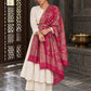 Pink floral shawl — belted ethnic wrap in a luxurious ethnic setting | WV-404-RANI-3