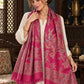 Pink floral shawl — loose long-stole styling in a luxurious ethnic setting | WV-404-RANI-5
