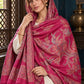 Pink floral shawl — close-up hood wrap in a luxurious ethnic setting | WV-404-RANI-6