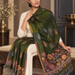 WV-503-MEHNDI | Woven floral stole | Elegant drape 3