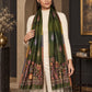 WV-503-MEHNDI | Woven floral stole | Elegant drape 4