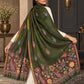 WV-503-MEHNDI | Woven floral stole | Elegant drape 5