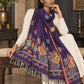 WV-503-PURPLE | Purple woven floral stole | Elegant drape 3