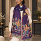 WV-503-PURPLE | Purple woven floral stole | Elegant drape 4