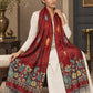 WV-503-RED | Woven stole | Elegant drape 3