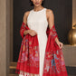 WV-604-RED | Woven stole | Elegant drape 3