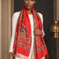 WV-610-RED | Woven stole | Elegant drape 4
