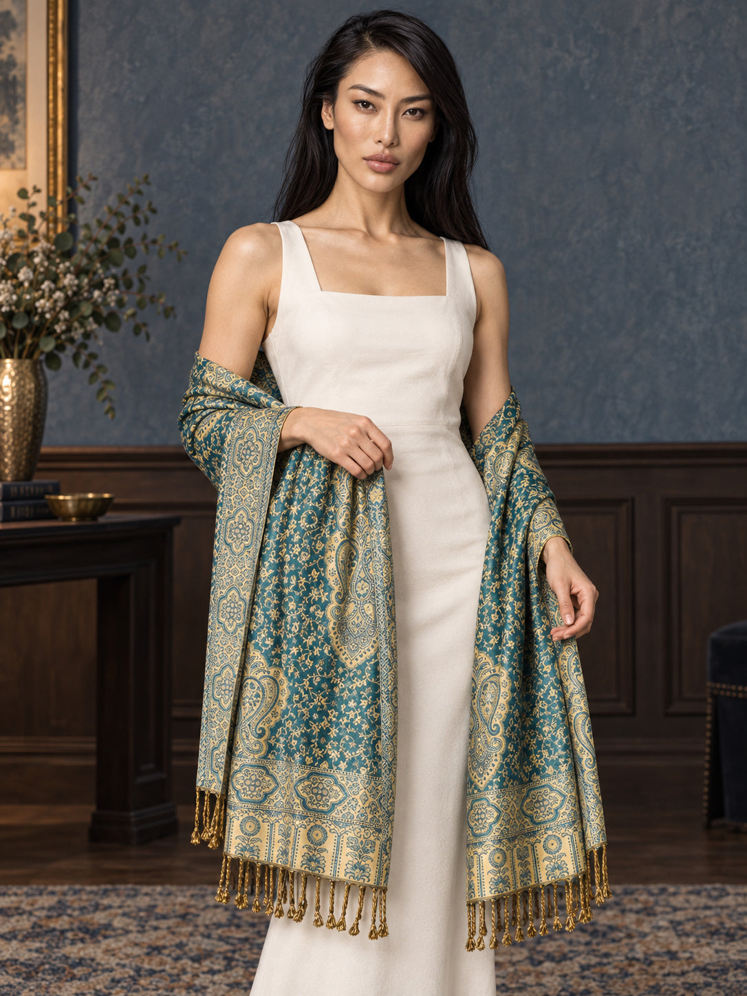 WV-651-NEWGREEN | Woven stole | Elegant drape 3