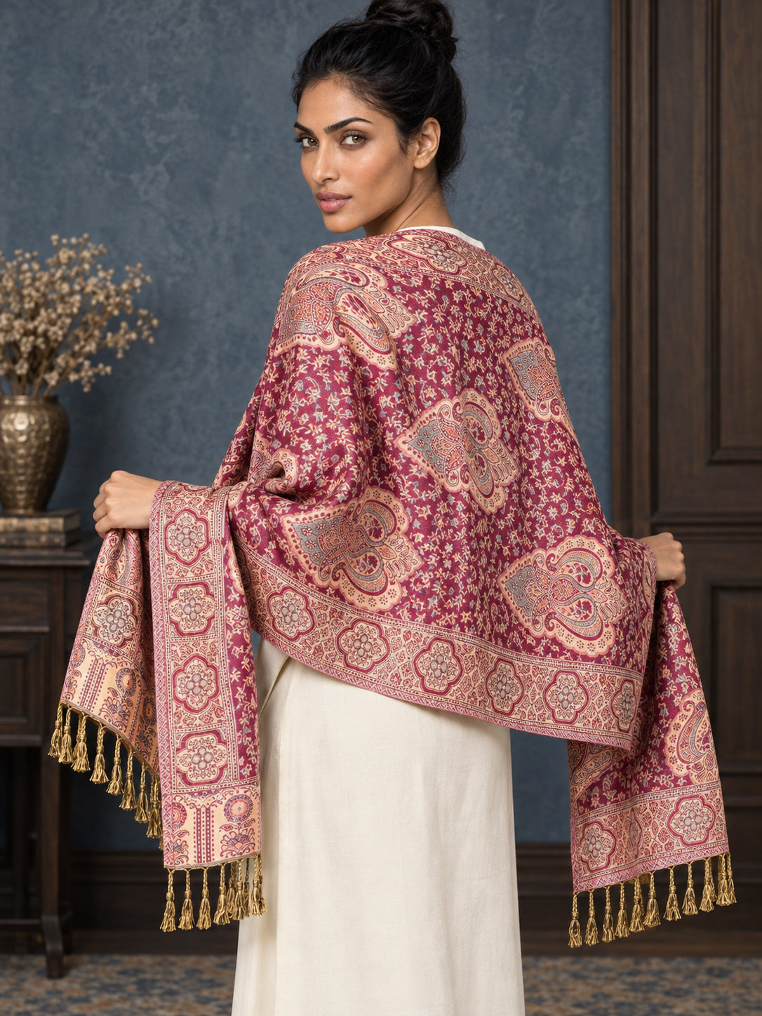 WV-651-PINK | Woven stole | Elegant drape 5