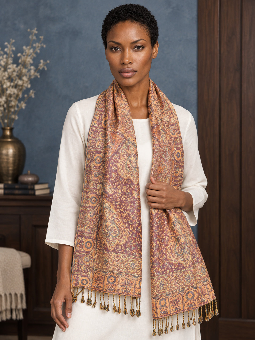 WV-651-PURPLE | Woven stole | Elegant drape 4