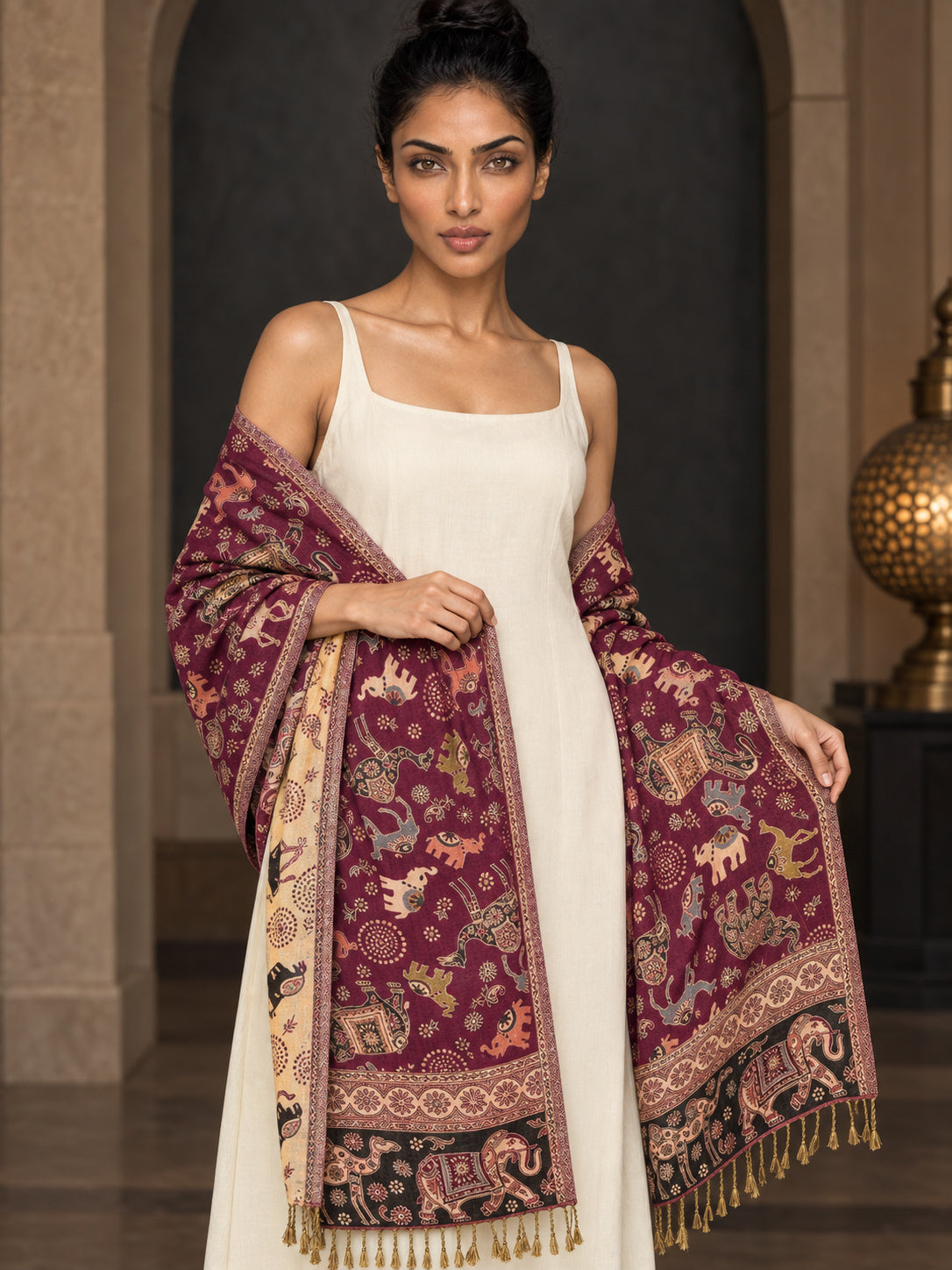 WV-655-PINK | Woven stole | Elegant drape 3