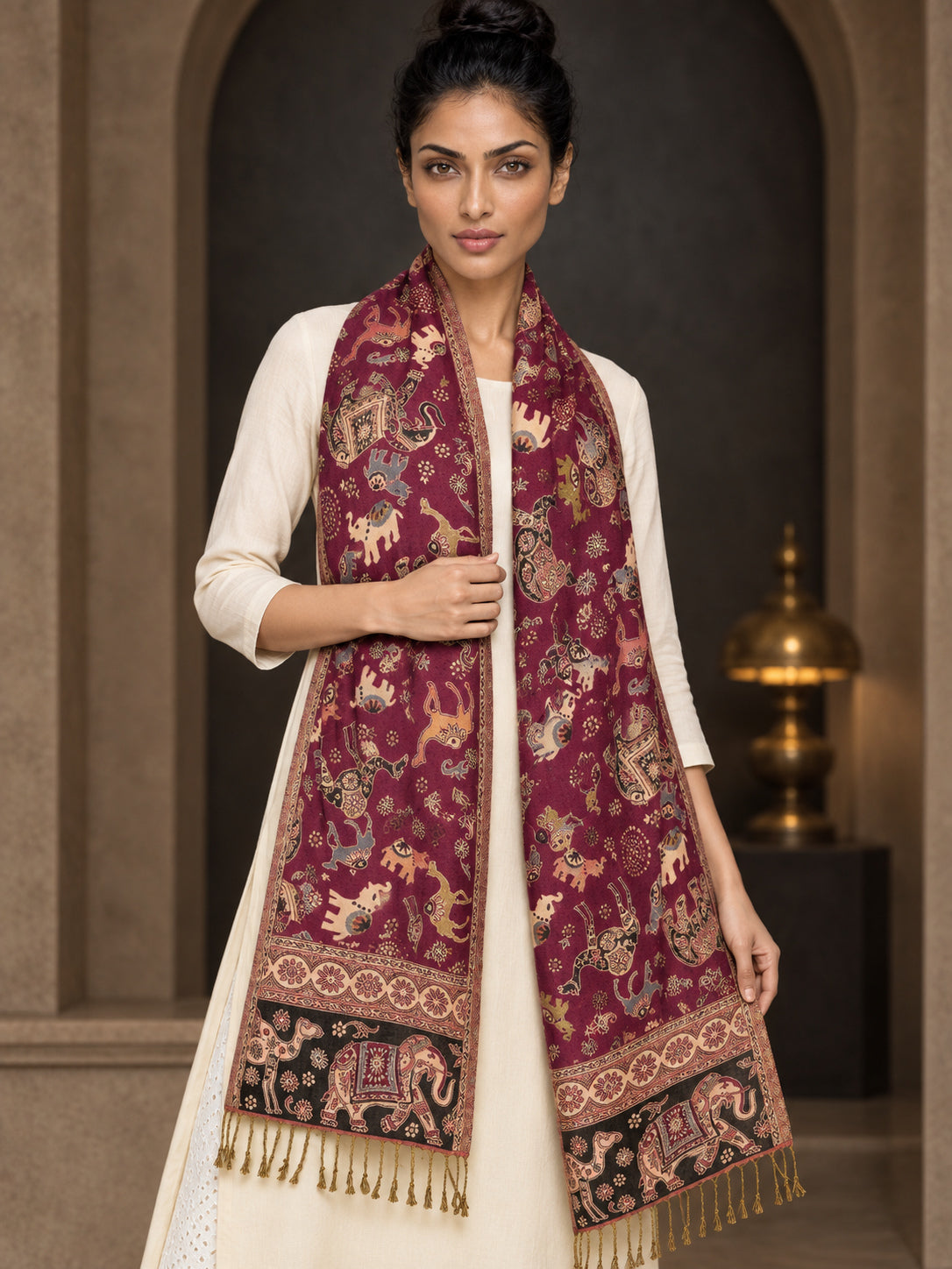 WV-655-PINK | Woven stole | Elegant drape 4