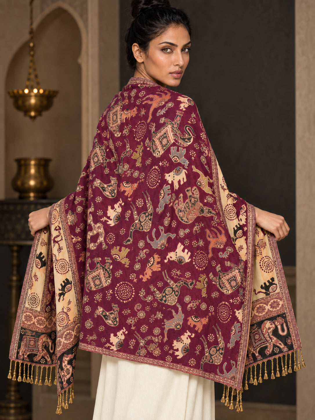 WV-655-PINK | Woven stole | Elegant drape 5