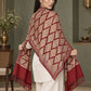 WVST-109-MAROON | Woven stole | Elegant drape 5