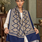 WVST-109-NAVYBLUE | Woven stole | Elegant drape 1
