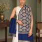 WVST-109-NAVYBLUE | Woven stole | Elegant drape 2