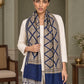 WVST-109-NAVYBLUE | Woven stole | Elegant drape 4
