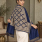 WVST-109-NAVYBLUE | Woven stole | Elegant drape 5