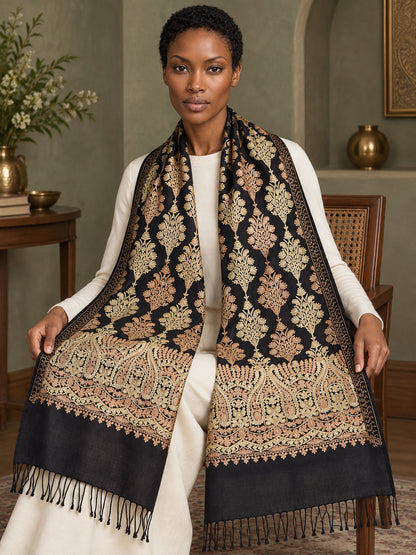 WVST-110-BLACK | Woven stole | Elegant drape 1