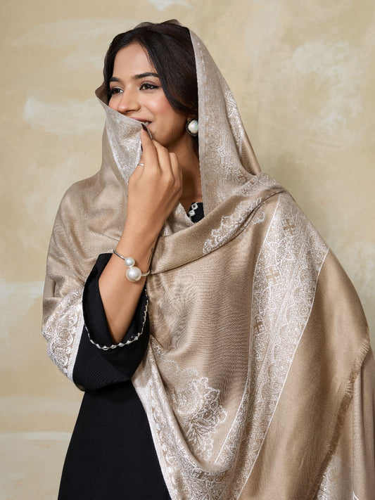 Weavers Villa Women's Viscose Stole – Soft Lightweight Intricate Border Design Stole Shawl Wrap Dupatta Scarf for All Seasons, Sun Protection for girls, 70cm x 200cm