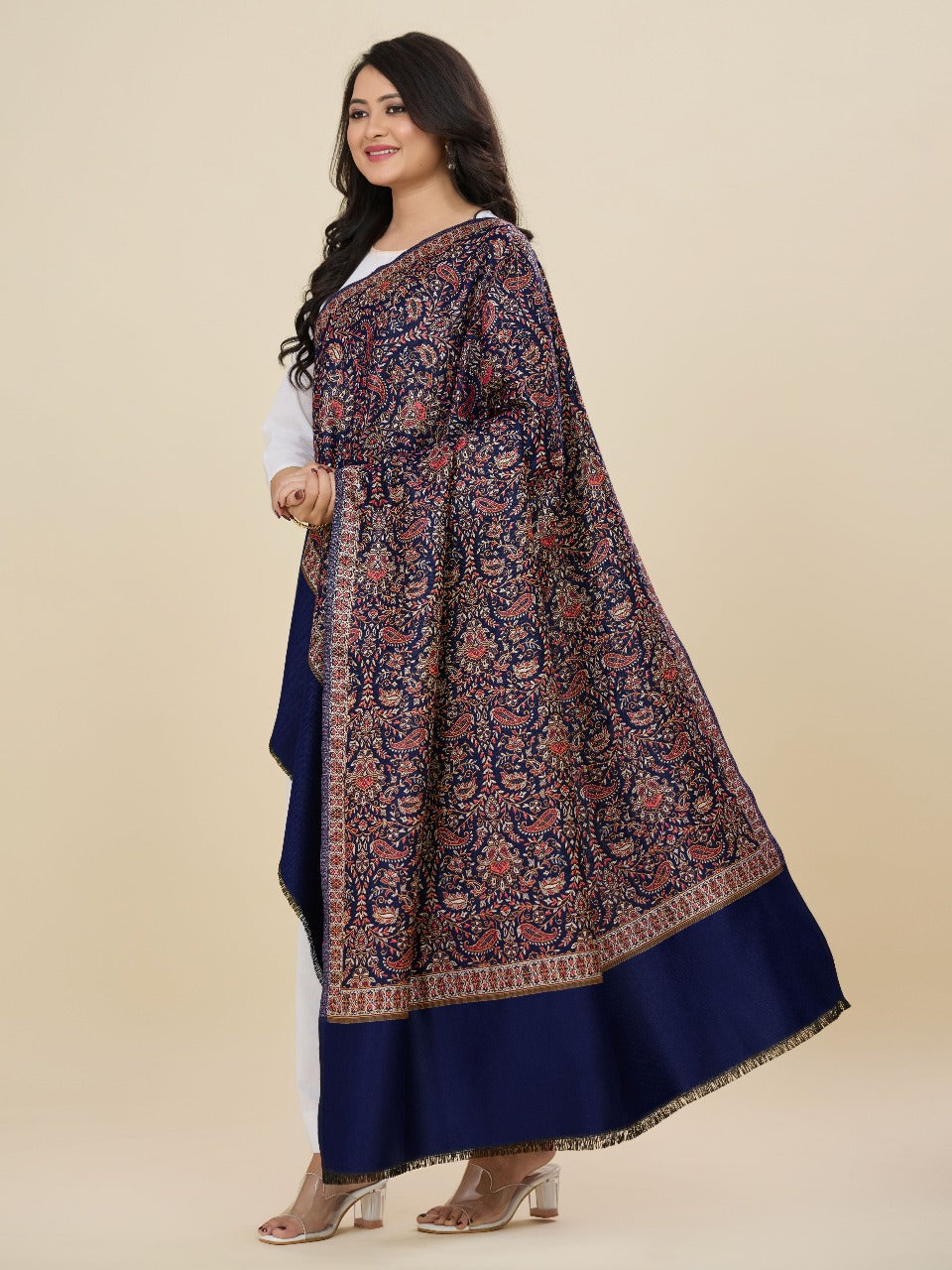 Weavers Villa Women’s Wool Blend Shawl – Lightweight, Warm & Stylish, 100 × 200 CM