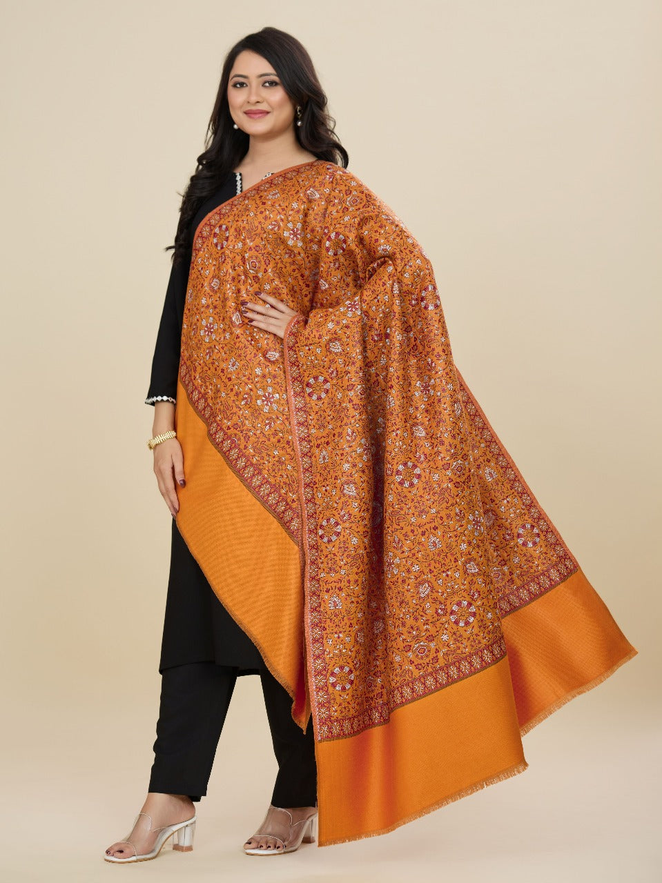 Weavers Villa Women’s Wool Blend Shawl – Lightweight, Warm & Stylish, 100 × 200 CM