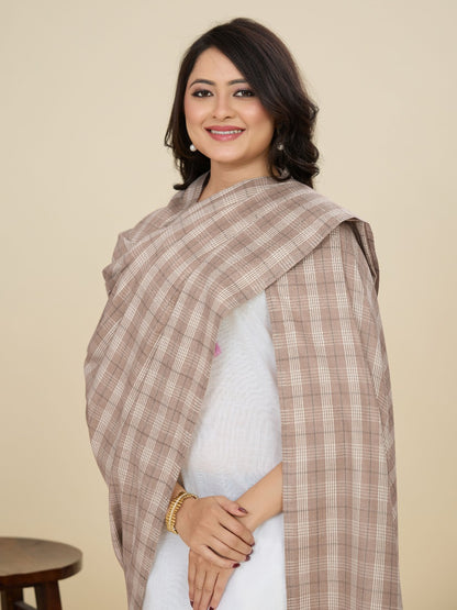 Weavers Villa Women's Classic Check Design Acro Woolen Shawl, 112cm x 225cm