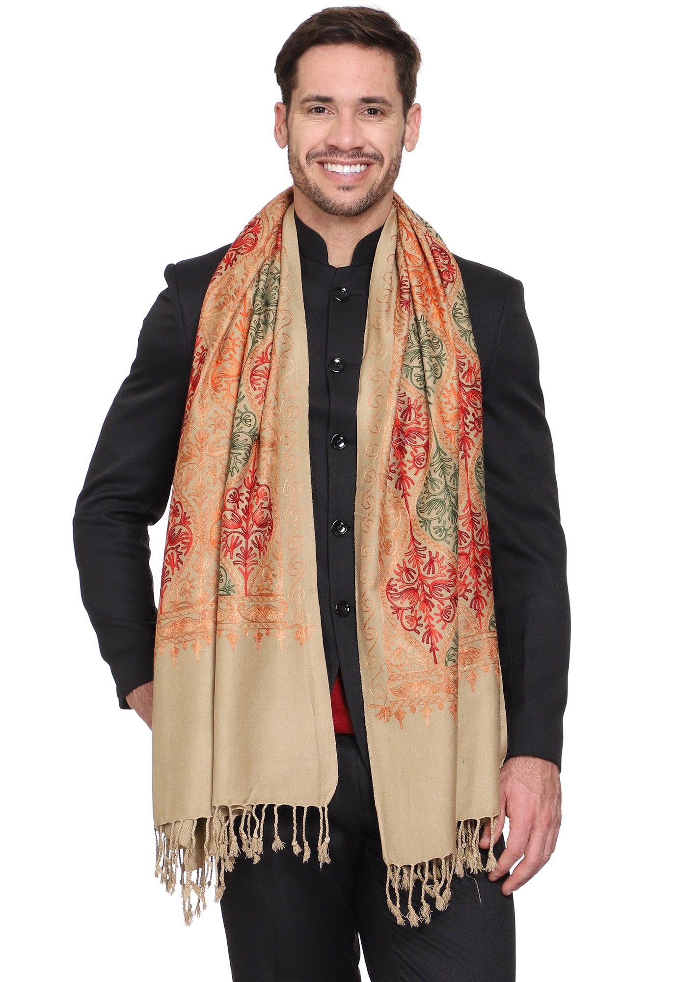 Men's Matka Embroided Cashmilon Shawl