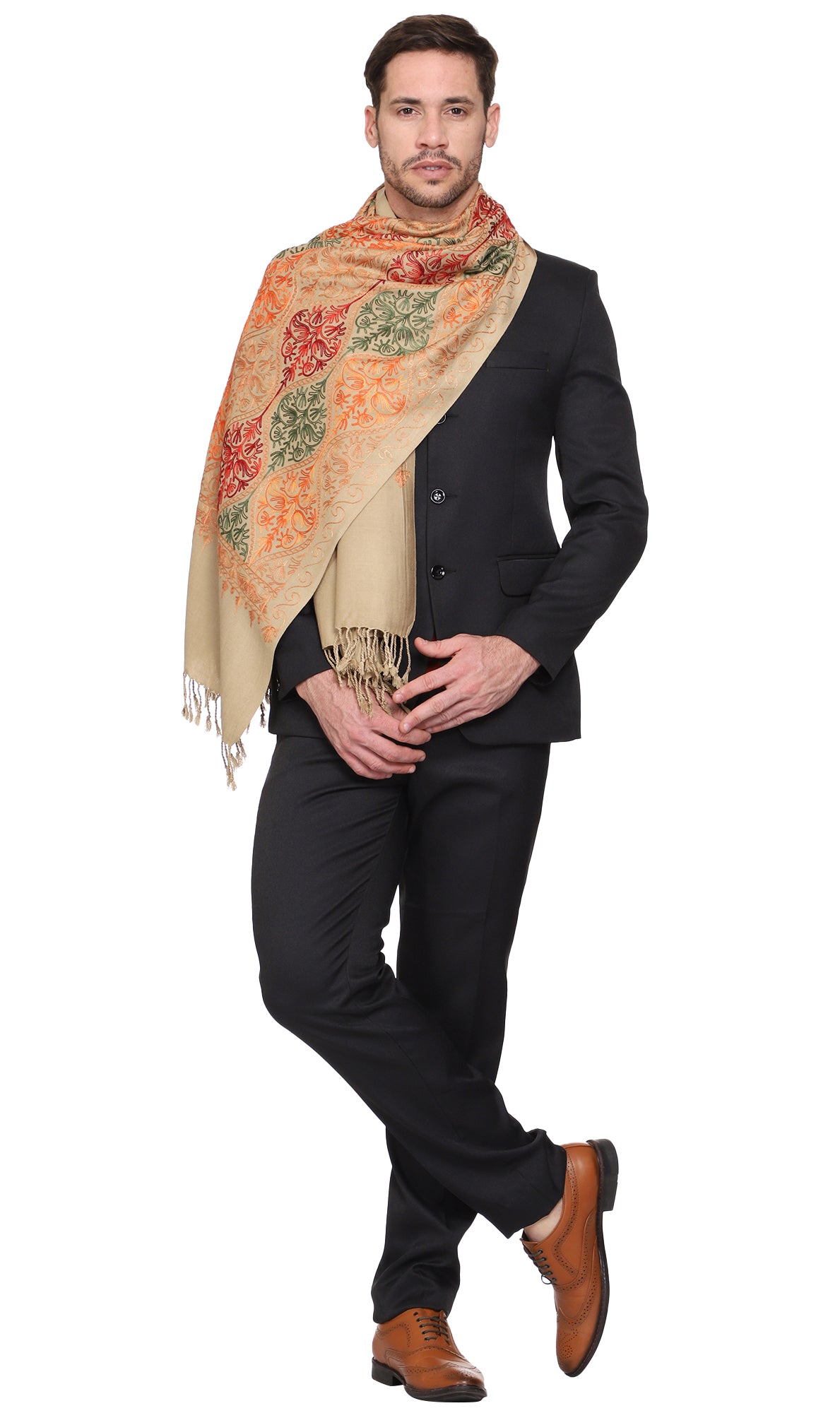 Men's Matka Embroided Cashmilon Shawl