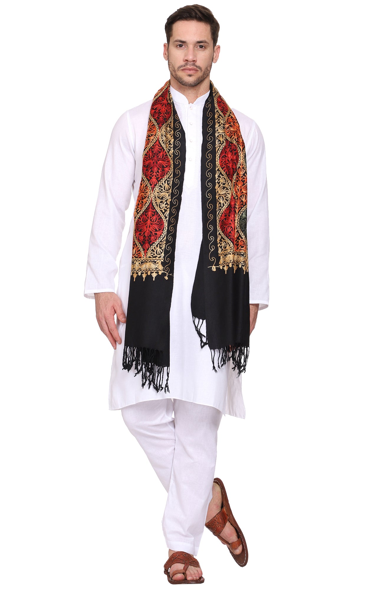 Men's Matka Embroided Cashmilon Shawl