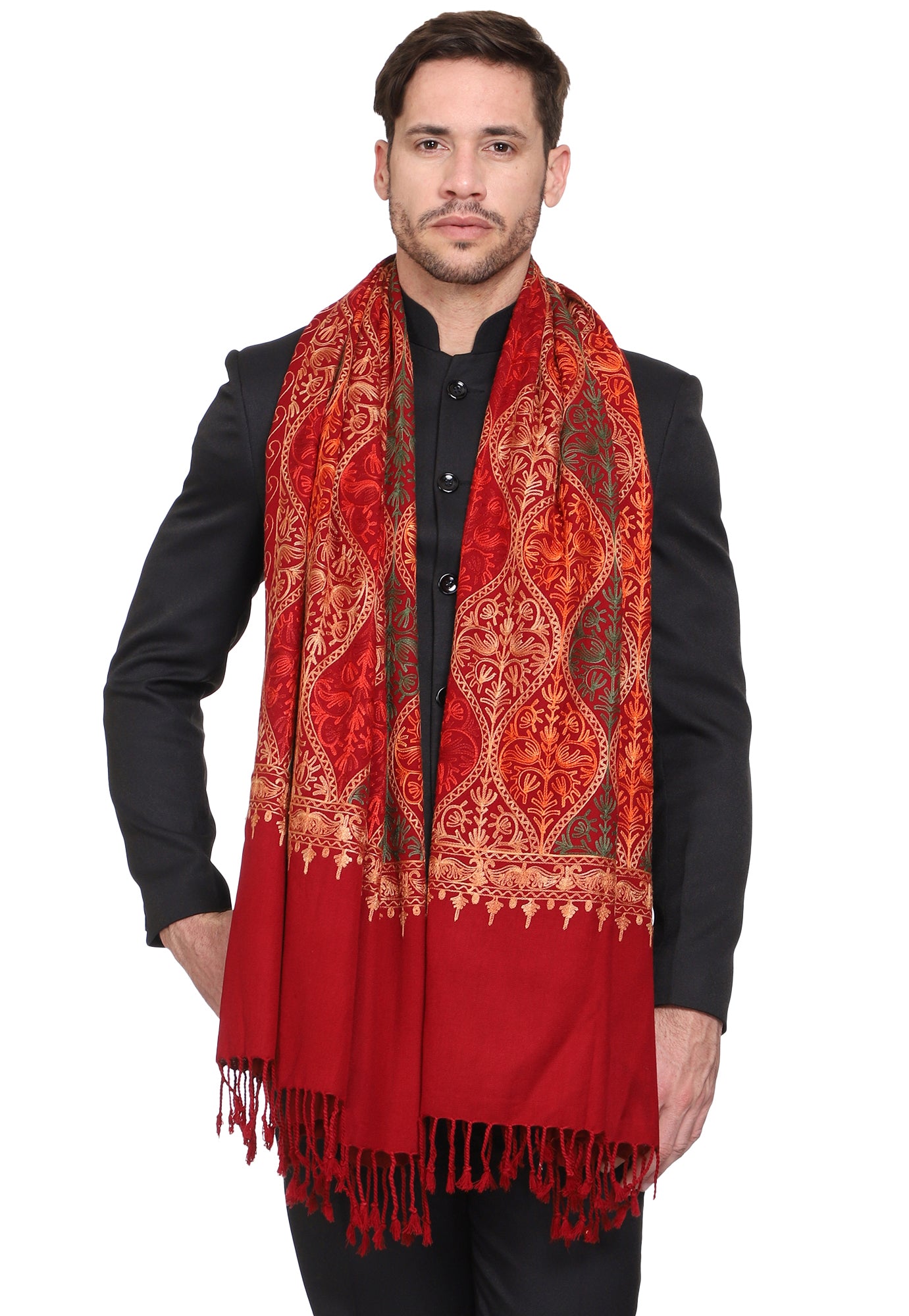 Men's Matka Embroided Cashmilon Shawl