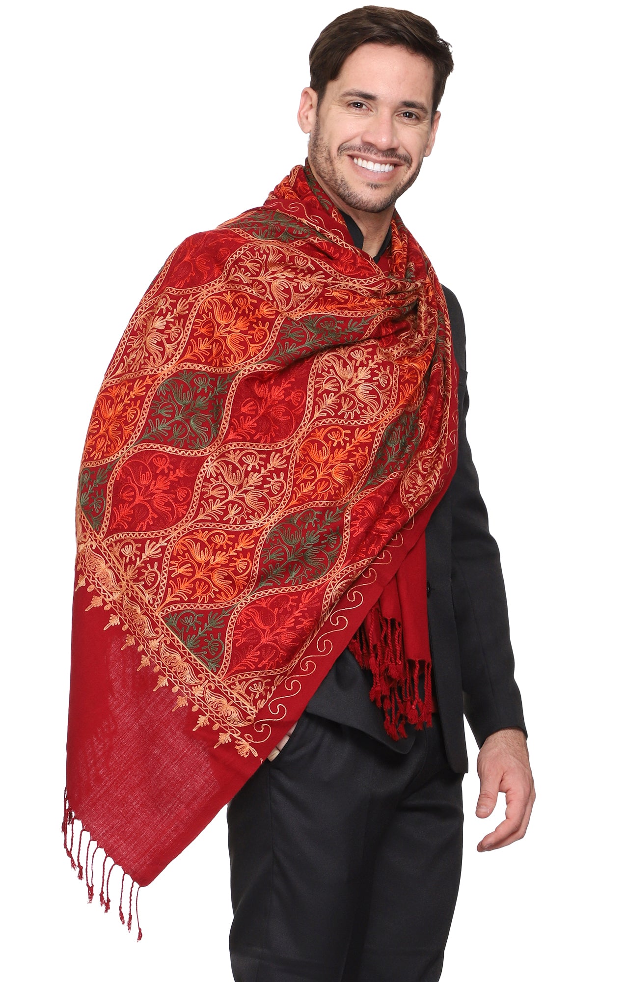 Men's Matka Embroided Cashmilon Shawl