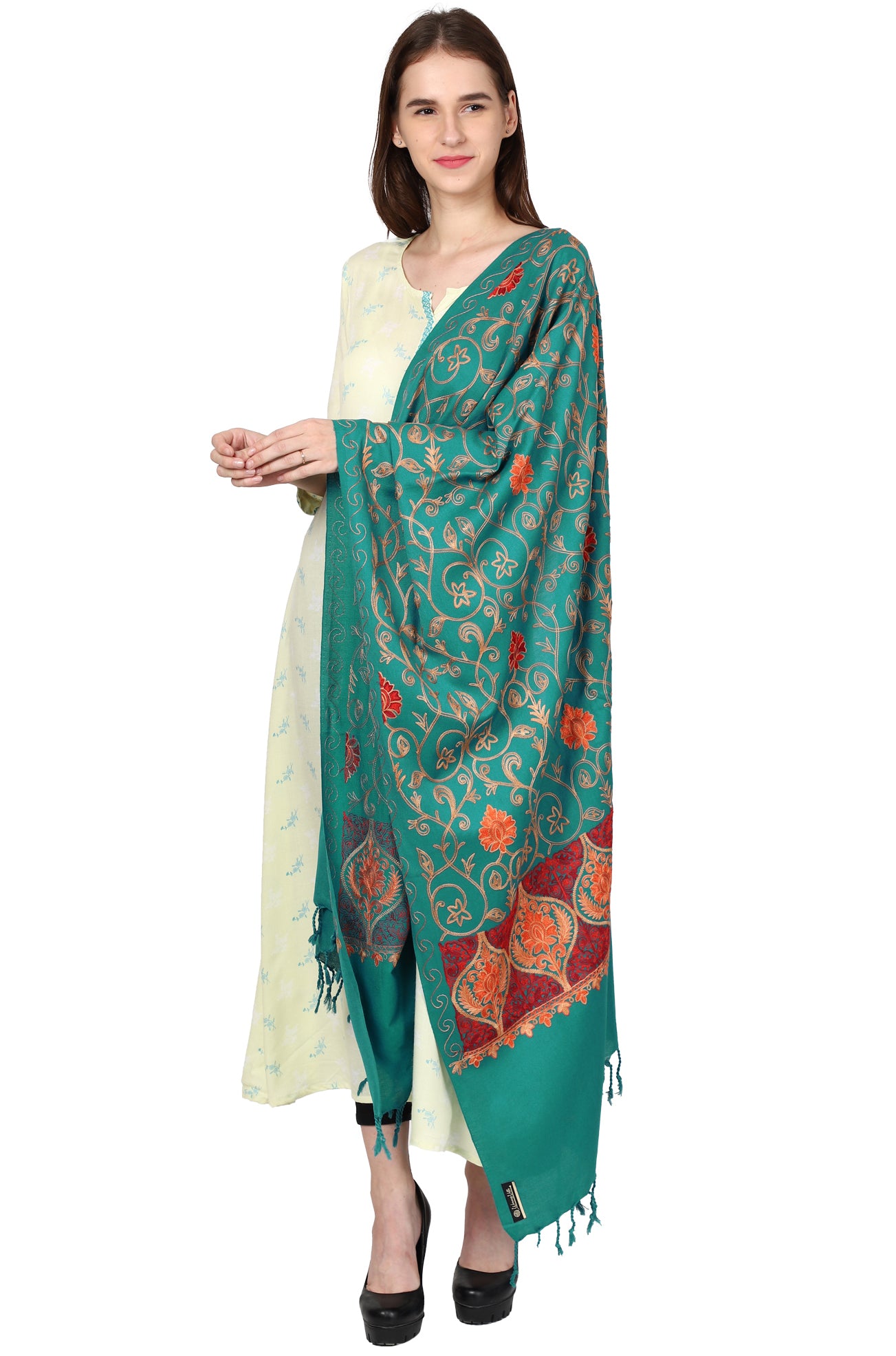 Women's Kashmiri Aari Embroided Matka Shawl