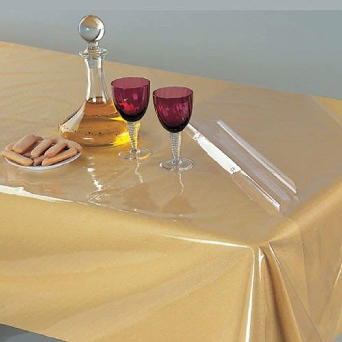 Weavers Villa PVC Plain Rectangular 4 Seater Centre Table Cover (Transparent)