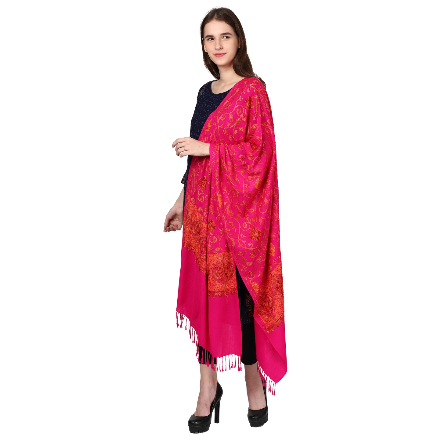 Women's Kashmiri Aari Embroided Matka Shawl