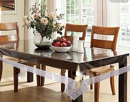Weavers Villa PVC Transparent Rectangular Solid Plastic 6 Seater Dining Table Cover [60x90 Inches,Pack of 1]