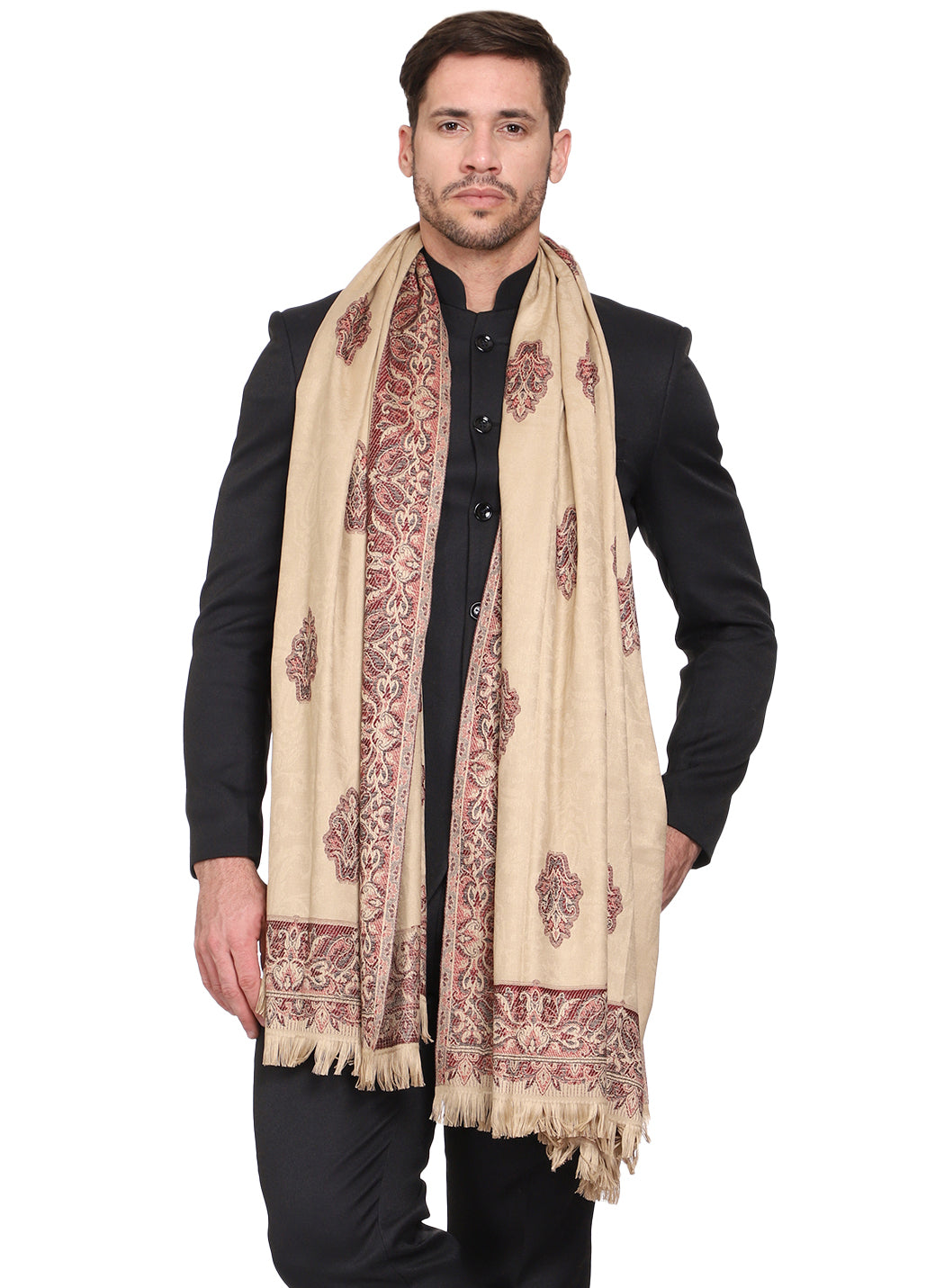 Men's Woven Poly Wool Blend Shawl