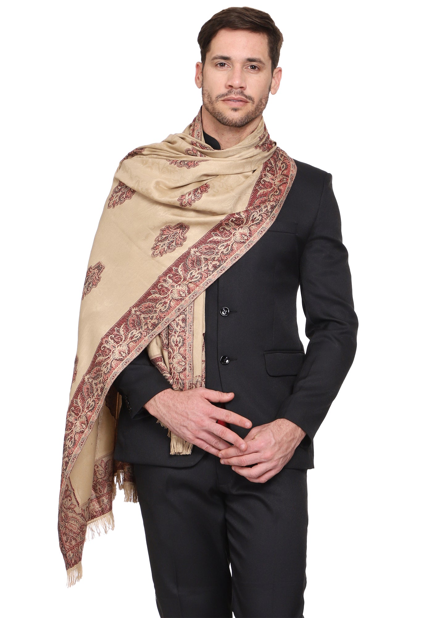 Men's Woven Poly Wool Blend Shawl