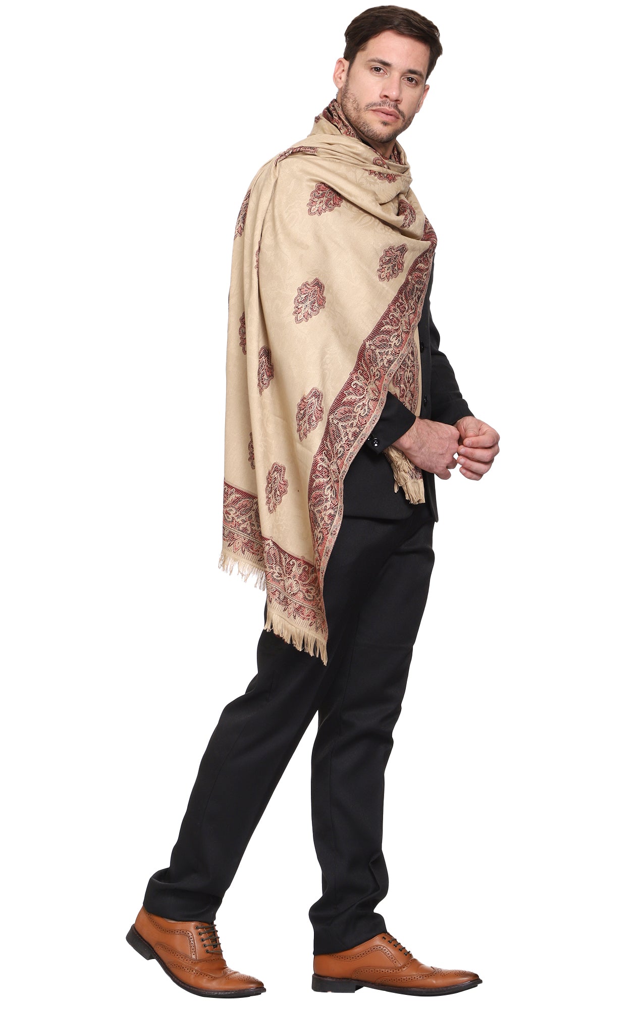 Men's Woven Poly Wool Blend Shawl