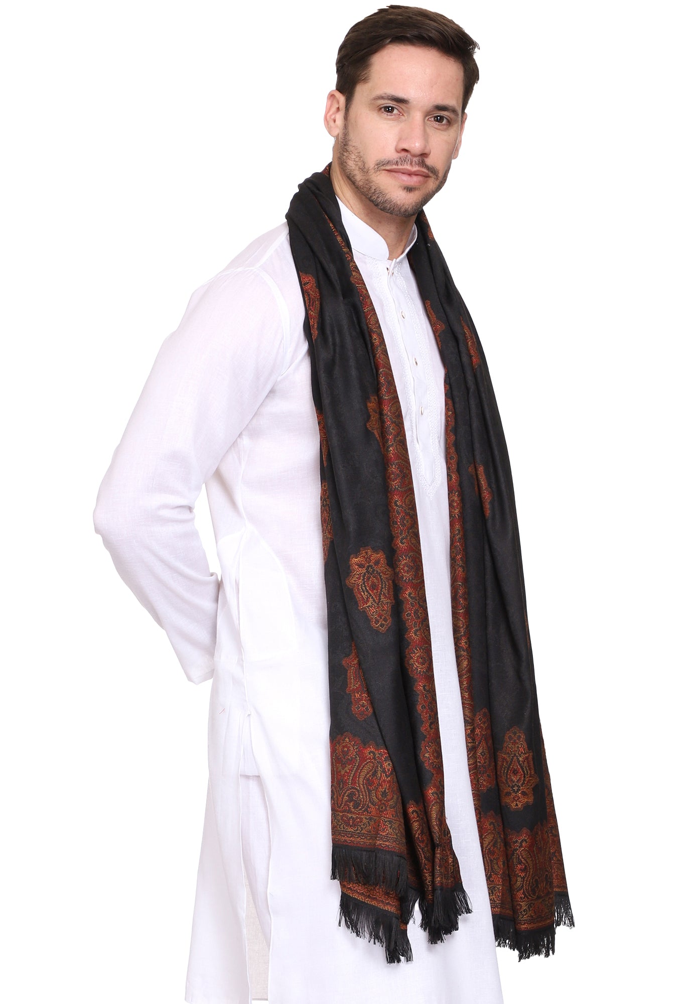 Men's Woven Poly Wool Blend Shawl
