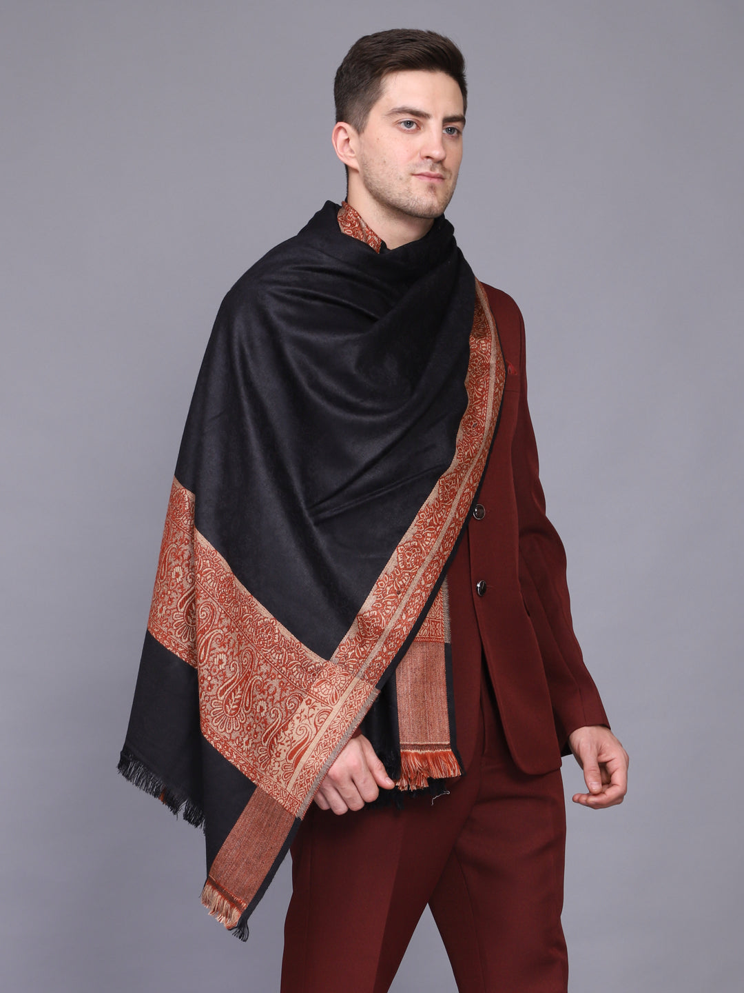 Men's Woven Acro Wool Shawl