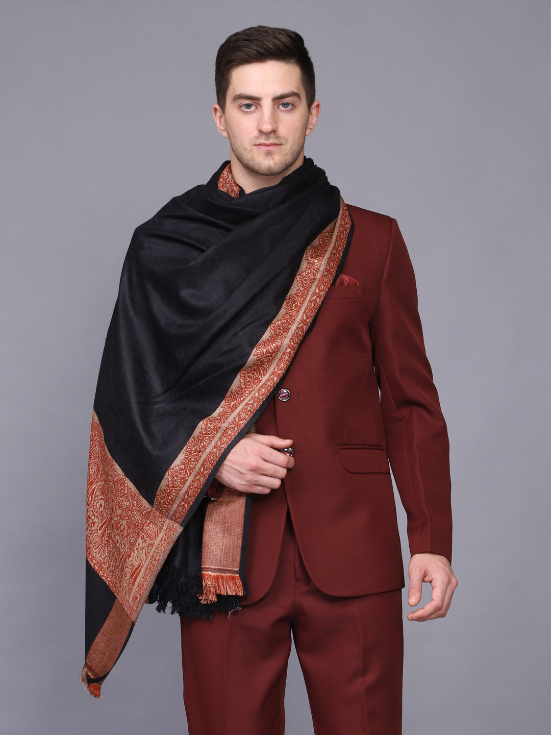 Men's Woven Acro Wool Shawl