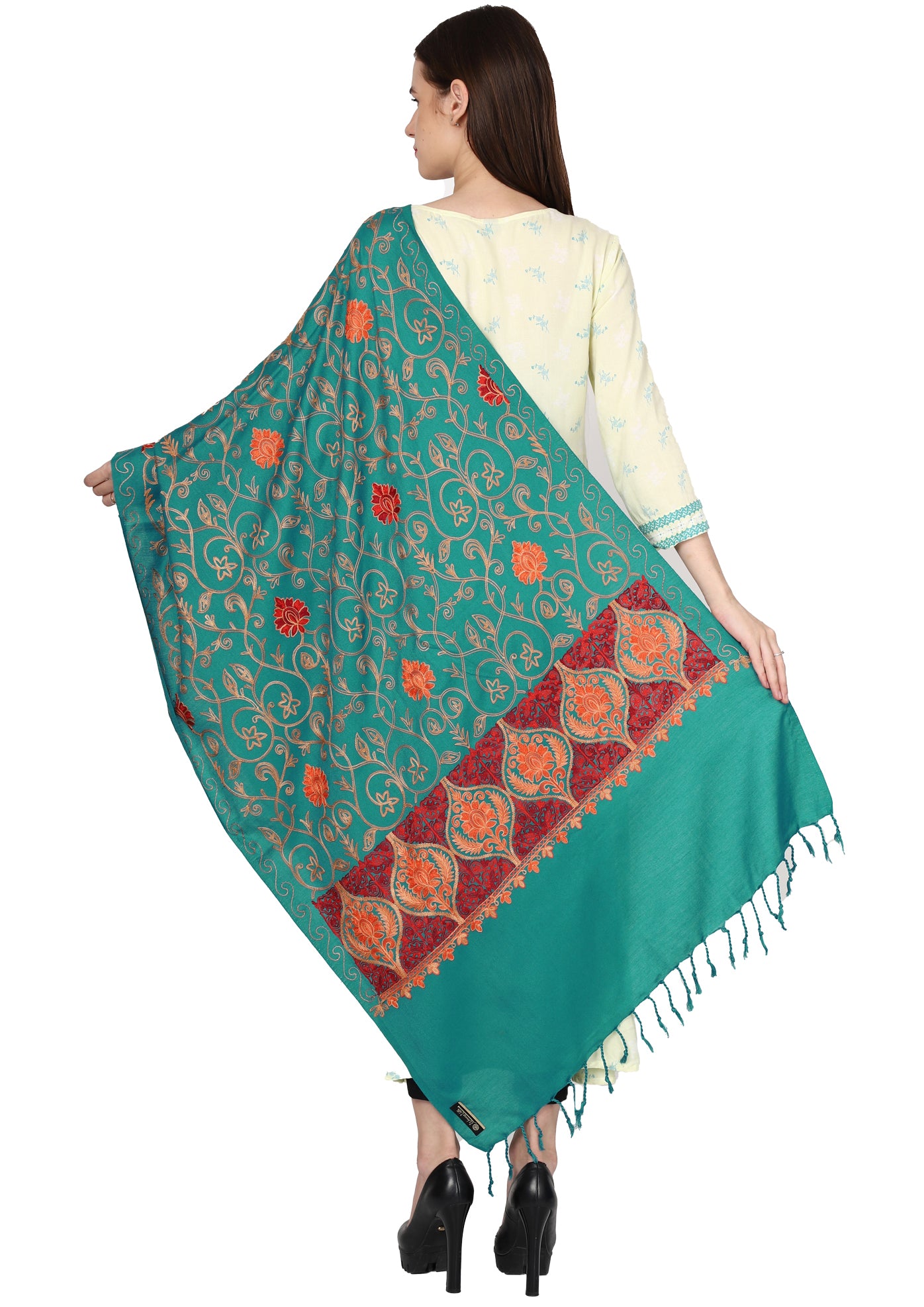 Women's Kashmiri Aari Embroided Matka Shawl