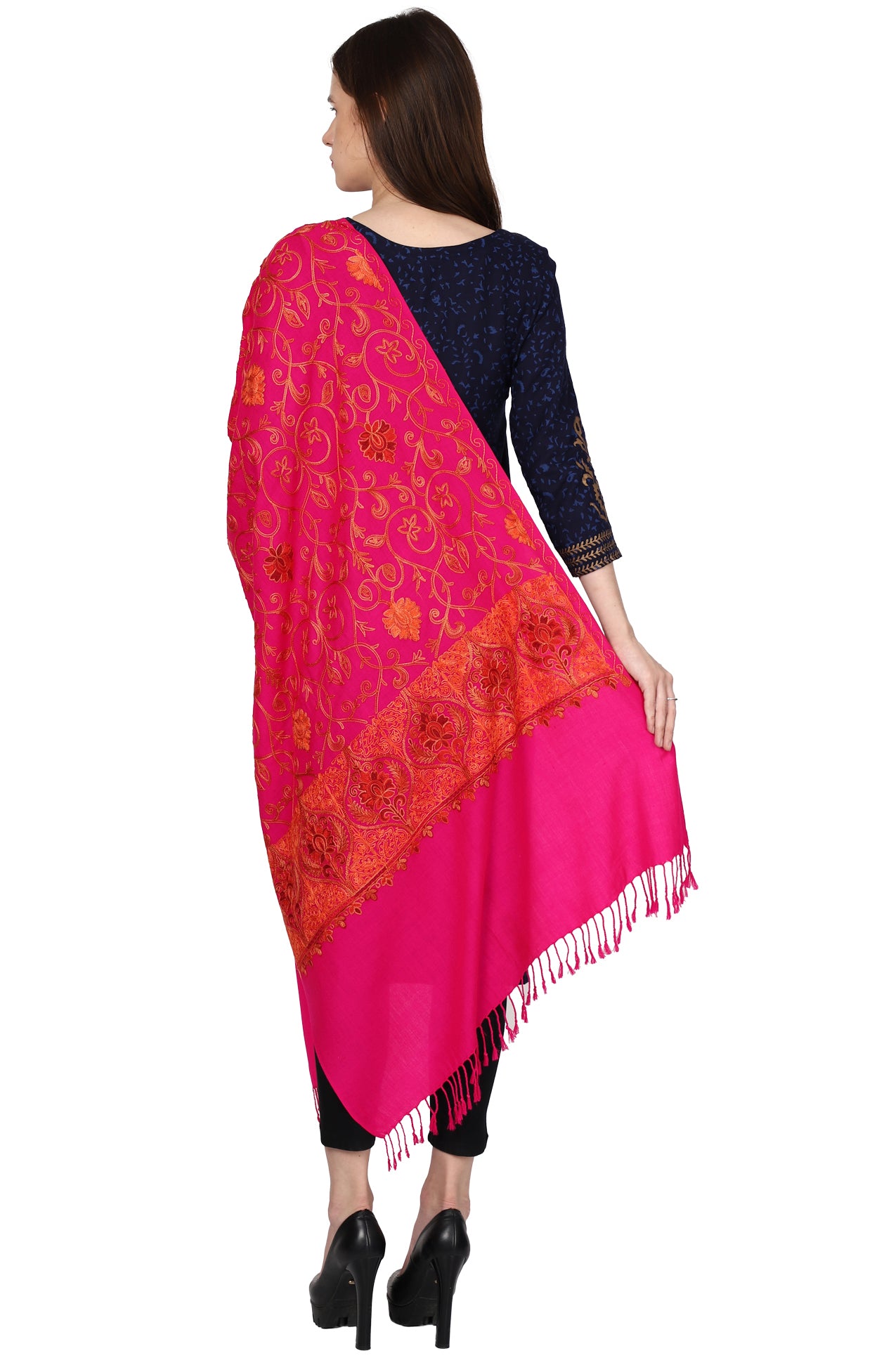 Women's Kashmiri Aari Embroided Matka Shawl